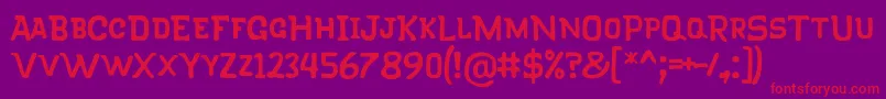 KlapjoRegular Font – Red Fonts on Purple Background