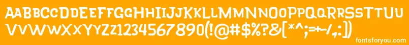 KlapjoRegular Font – White Fonts on Orange Background