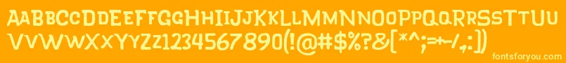 KlapjoRegular Font – Yellow Fonts on Orange Background