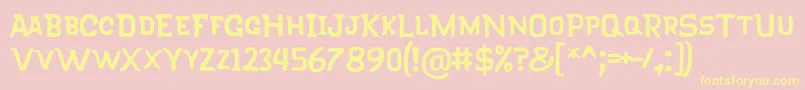 KlapjoRegular Font – Yellow Fonts on Pink Background
