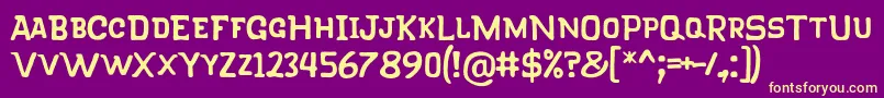 KlapjoRegular Font – Yellow Fonts on Purple Background