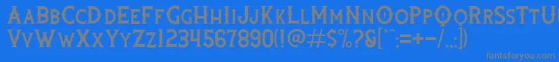 フォントRooters – 青い背景に灰色の文字
