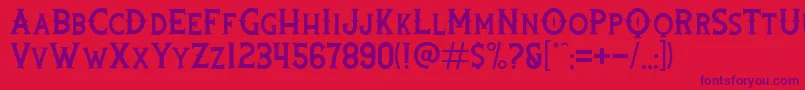 Rooters Font – Purple Fonts on Red Background