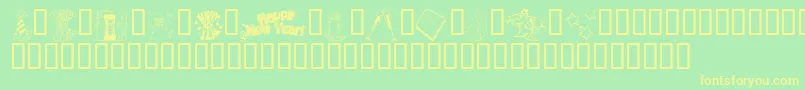 KrWelcome2002Pt1 Font – Yellow Fonts on Green Background