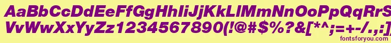 ContextRepriseBlackSsiBlackItalic Font – Purple Fonts on Yellow Background