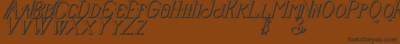 Senandungmalamitalicbold3D Font – Black Fonts on Brown Background