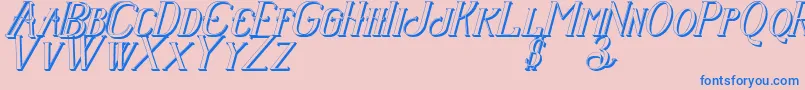 Senandungmalamitalicbold3D Font – Blue Fonts on Pink Background