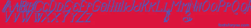 Senandungmalamitalicbold3D-fontti – siniset fontit punaisella taustalla