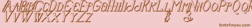 Senandungmalamitalicbold3D-Schriftart – Braune Schriften auf rosa Hintergrund