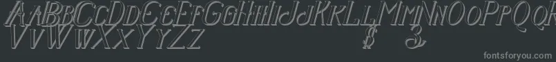 Senandungmalamitalicbold3D Font – Gray Fonts on Black Background