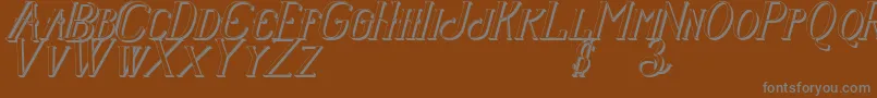 Senandungmalamitalicbold3D-Schriftart – Graue Schriften auf braunem Hintergrund