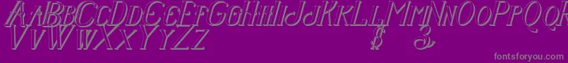 Шрифт Senandungmalamitalicbold3D – серые шрифты на фиолетовом фоне