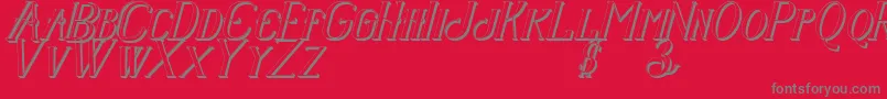 Senandungmalamitalicbold3D Font – Gray Fonts on Red Background
