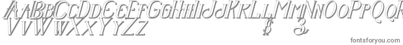 Senandungmalamitalicbold3D Font – Gray Fonts on White Background