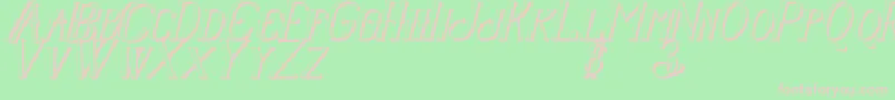 フォントSenandungmalamitalicbold3D – 緑の背景にピンクのフォント