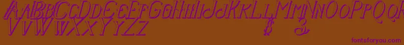 Senandungmalamitalicbold3D Font – Purple Fonts on Brown Background