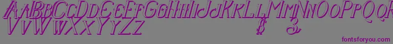Senandungmalamitalicbold3D Font – Purple Fonts on Gray Background