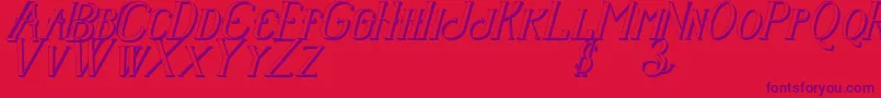 Senandungmalamitalicbold3D Font – Purple Fonts on Red Background
