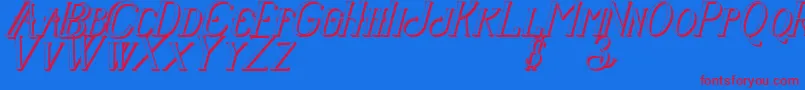Senandungmalamitalicbold3D Font – Red Fonts on Blue Background