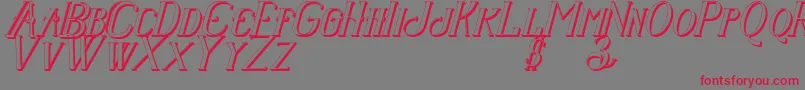 Senandungmalamitalicbold3D Font – Red Fonts on Gray Background