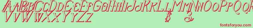 Senandungmalamitalicbold3D Font – Red Fonts on Green Background