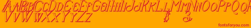 Senandungmalamitalicbold3D Font – Red Fonts on Orange Background