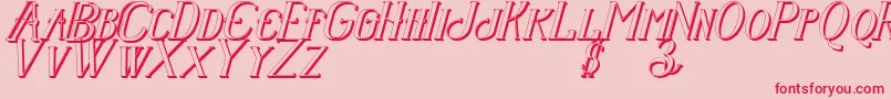 Senandungmalamitalicbold3D-Schriftart – Rote Schriften auf rosa Hintergrund
