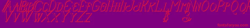 Senandungmalamitalicbold3D Font – Red Fonts on Purple Background