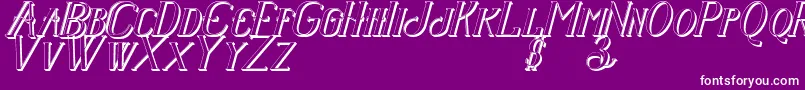 Fonte Senandungmalamitalicbold3D – fontes brancas em um fundo violeta