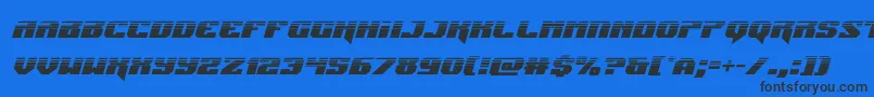 フォントJumpershalfital – 黒い文字の青い背景