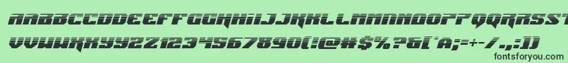 Jumpershalfital-Schriftart – Schwarze Schriften auf grünem Hintergrund