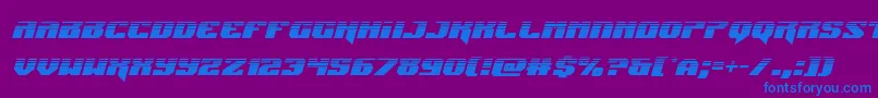 Fonte Jumpershalfital – fontes azuis em um fundo violeta