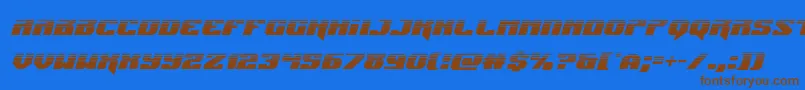 Czcionka Jumpershalfital – brązowe czcionki na niebieskim tle