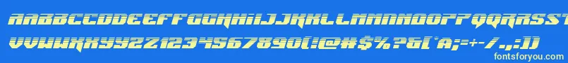 Jumpershalfital Font – Yellow Fonts on Blue Background