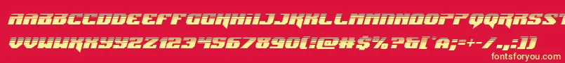 Jumpershalfital Font – Yellow Fonts on Red Background