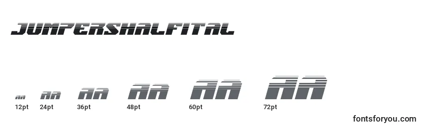 Größen der Schriftart Jumpershalfital