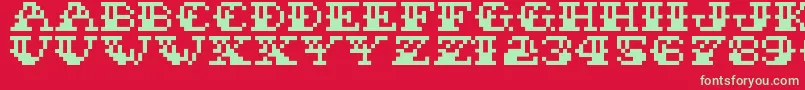 SailorStitch Font – Green Fonts on Red Background