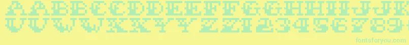 SailorStitch Font – Green Fonts on Yellow Background
