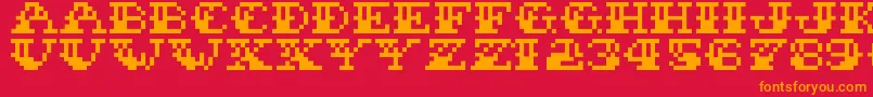 SailorStitch Font – Orange Fonts on Red Background