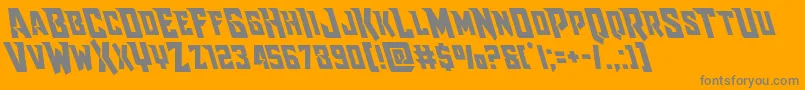 Raidercrusaderleft-Schriftart – Graue Schriften auf orangefarbenem Hintergrund