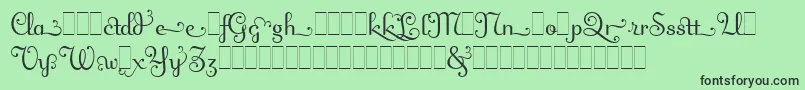 フォントFlingAltsLetPlain.1.0 – 緑の背景に黒い文字