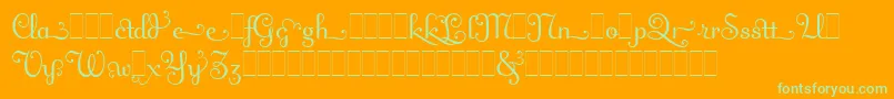 FlingAltsLetPlain.1.0 Font – Green Fonts on Orange Background