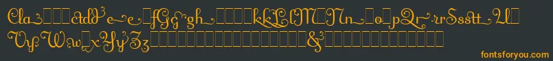 フォントFlingAltsLetPlain.1.0 – 黒い背景にオレンジの文字