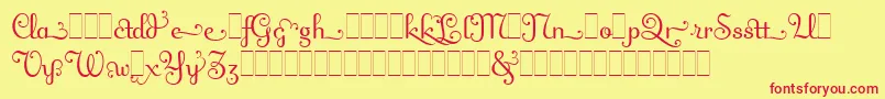 Шрифт FlingAltsLetPlain.1.0 – красные шрифты на жёлтом фоне