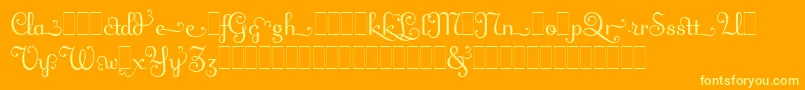 FlingAltsLetPlain.1.0-Schriftart – Gelbe Schriften auf orangefarbenem Hintergrund