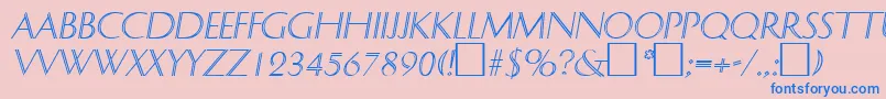 Czcionka DelphinItalic – niebieskie czcionki na różowym tle