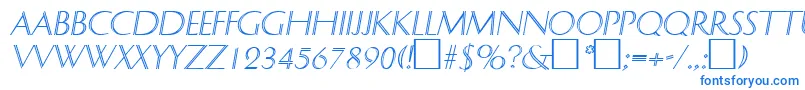 DelphinItalic-fontti – siniset fontit valkoisella taustalla