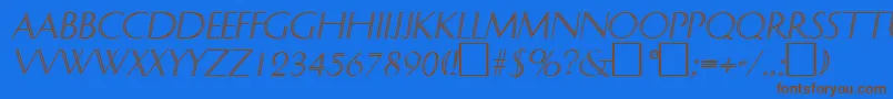DelphinItalic Font – Brown Fonts on Blue Background