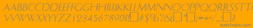 DelphinItalic Font – Gray Fonts on Orange Background