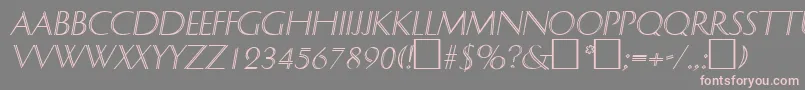 Шрифт DelphinItalic – розовые шрифты на сером фоне